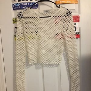 White long sleeve with holes